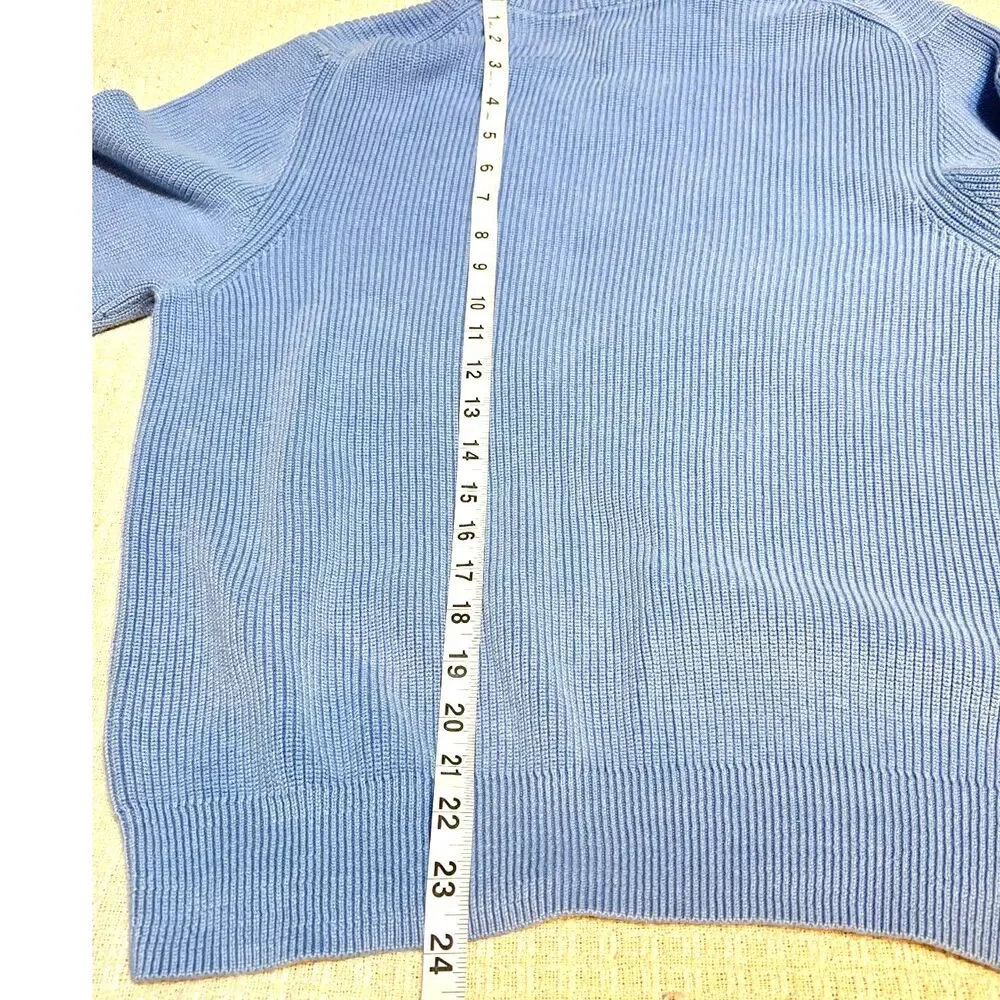 Brooks Brothers 346 Supima Cotton Quarter Zip Sweater Blue Size Medium